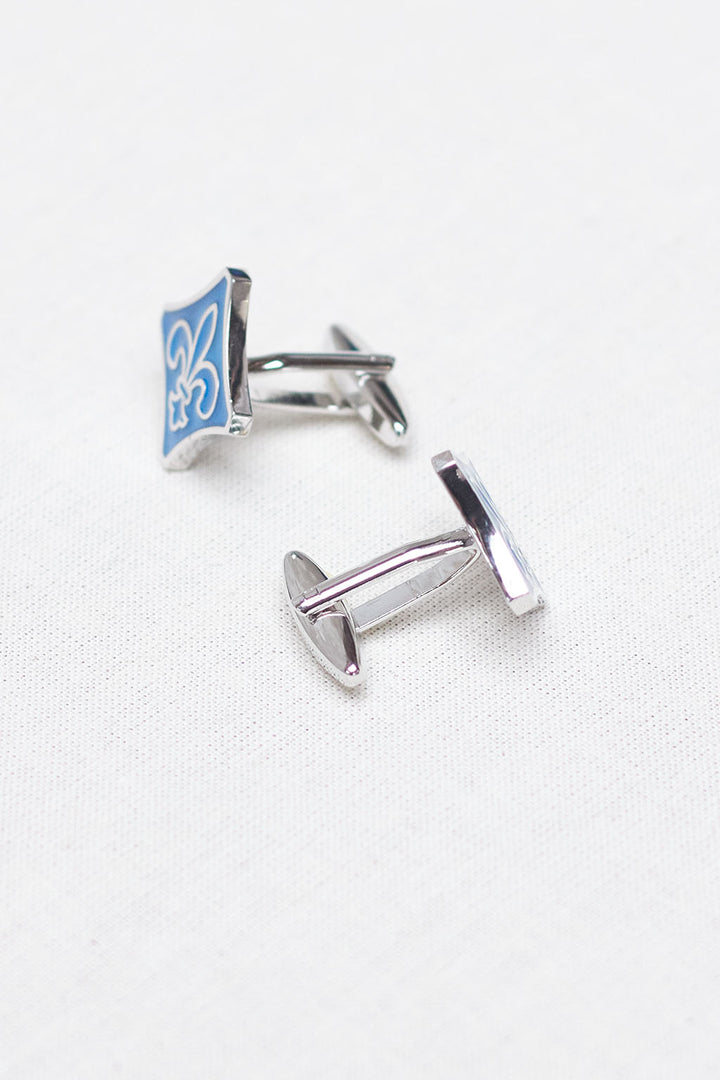 Silver Blue Diamond Frame Ceremony Cufflink