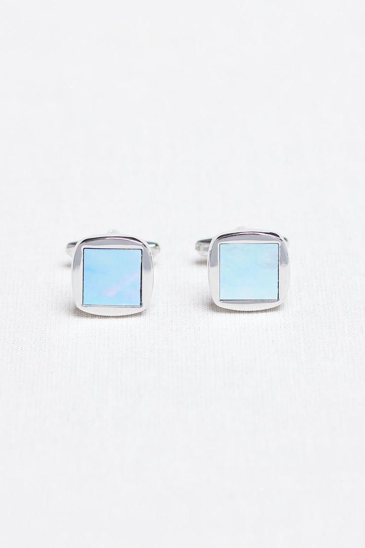 Silver Blue Diamond Frame Ceremony Cufflink