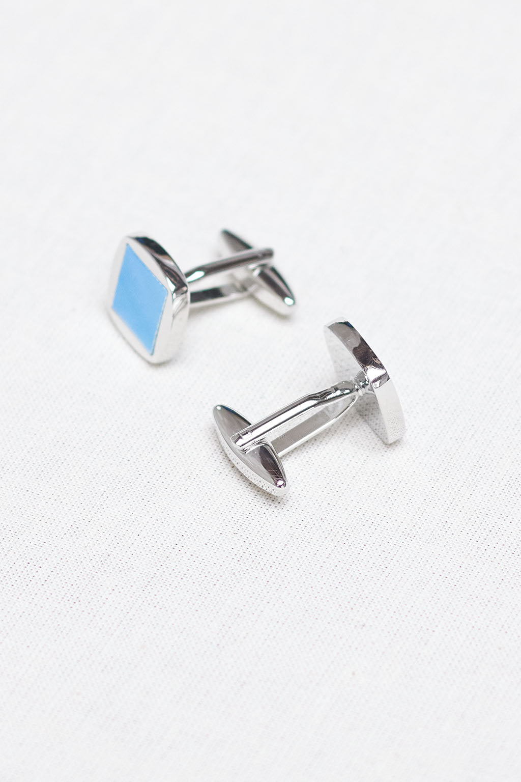 Silver Blue Diamond Frame Ceremony Cufflink