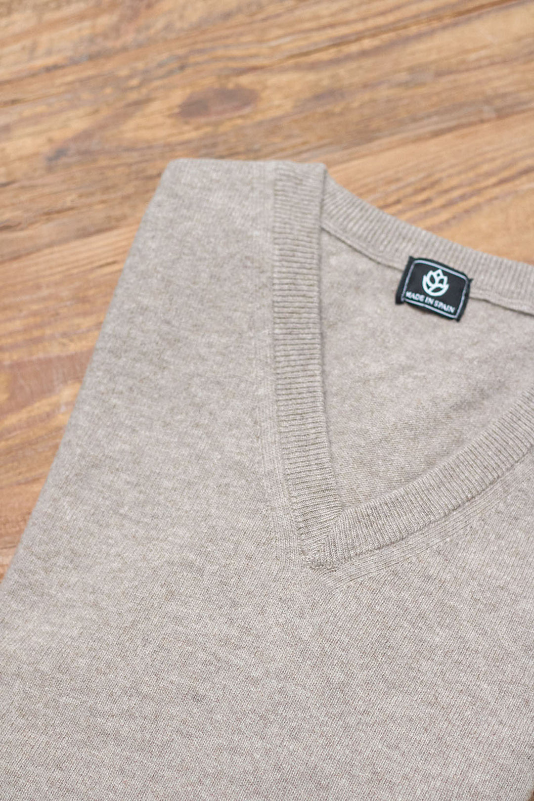 Ash Gray V-Neck Sweater 100% Cotton