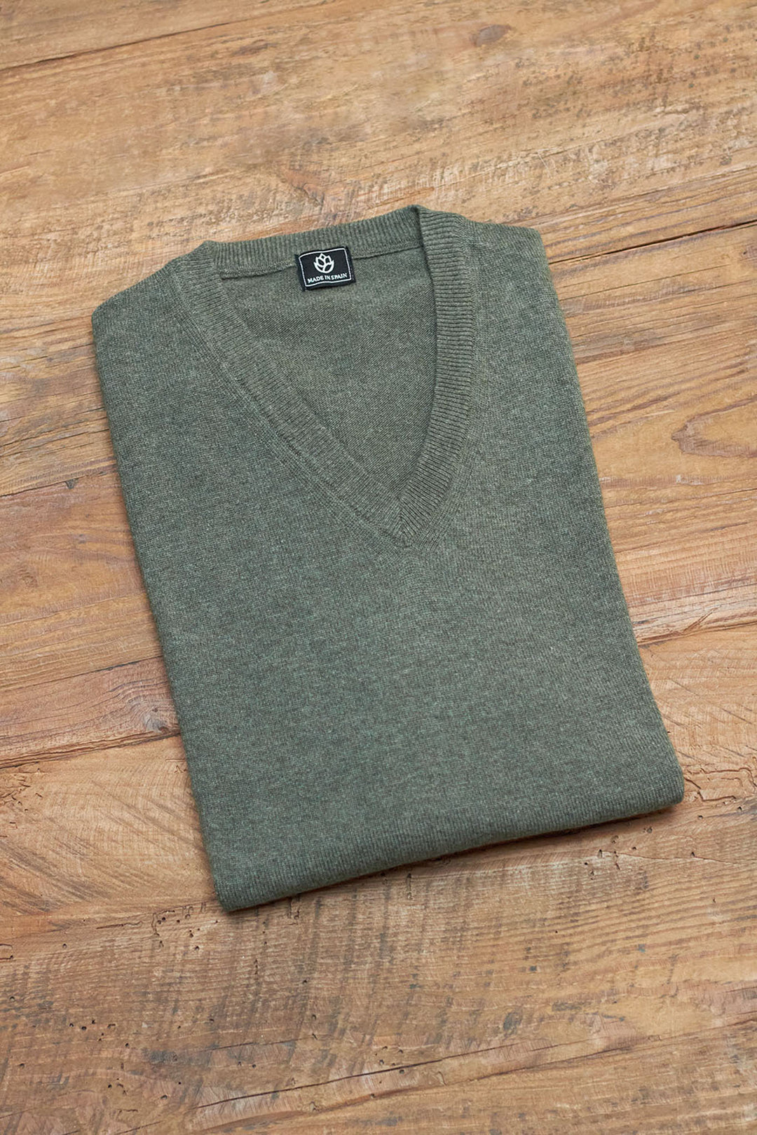 Ash Gray V-Neck Sweater 100% Cotton