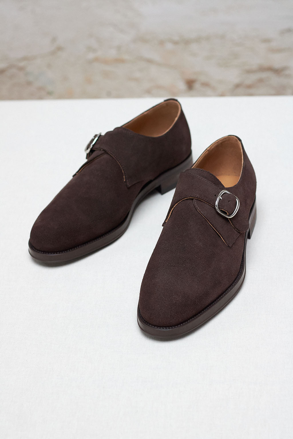 Zapato Ante Marrón Hebilla