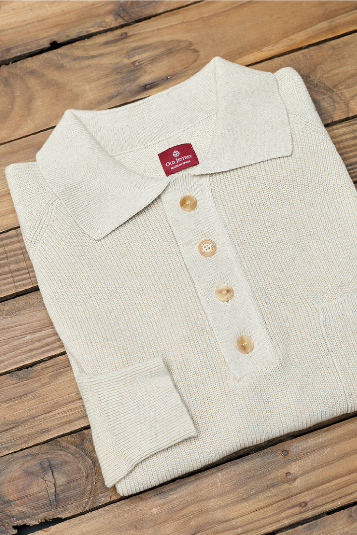 Polo Aston Algodón Hueso
