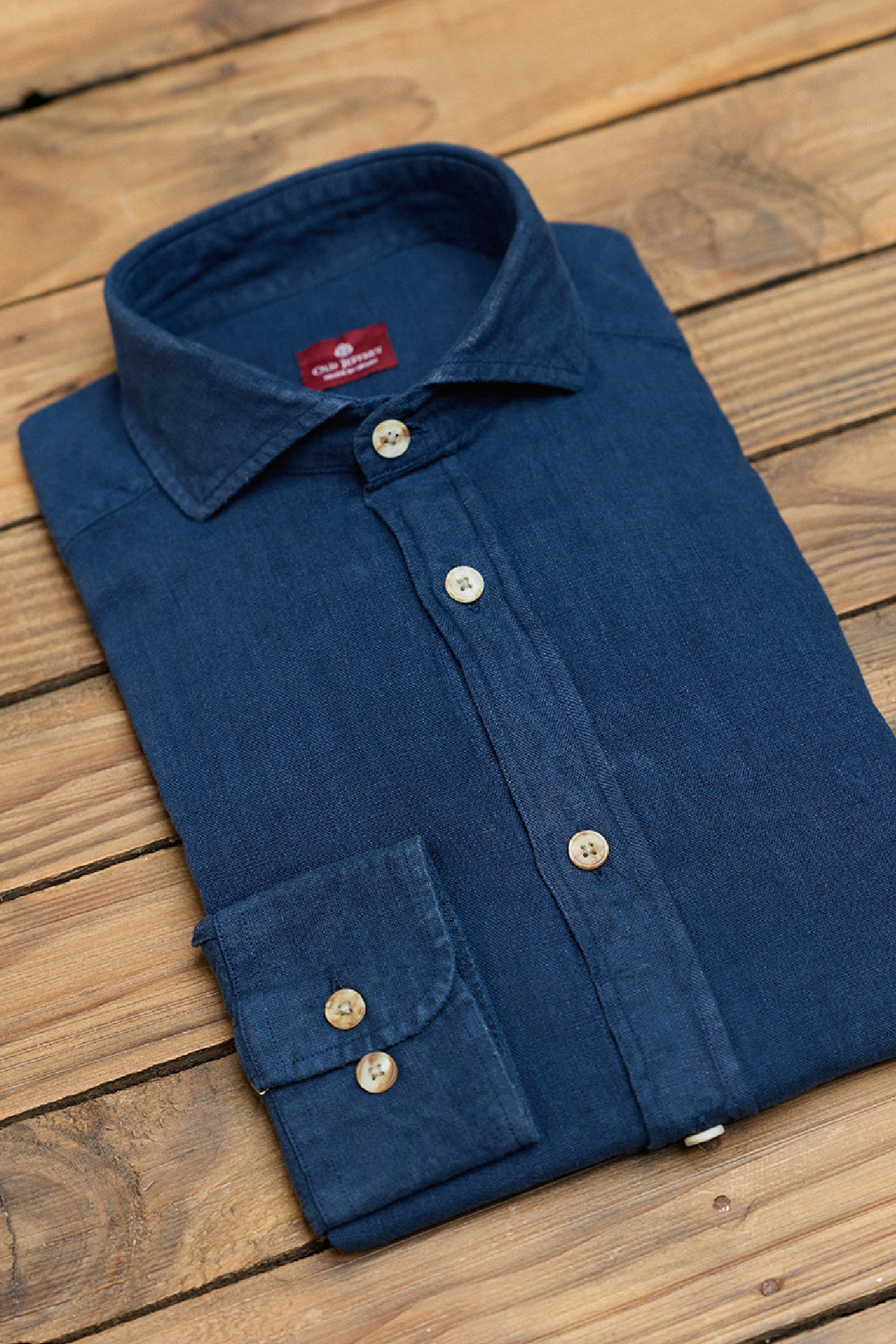 Camisa Clásica 100% Lino Marino