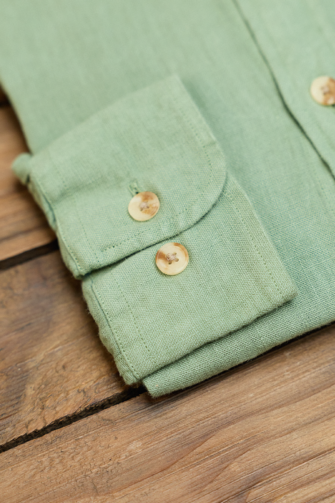 Camisa Clásica 100% Lino Verde Salvia