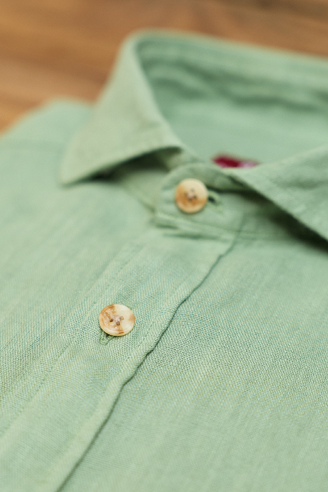 Camisa Clásica 100% Lino Verde Salvia