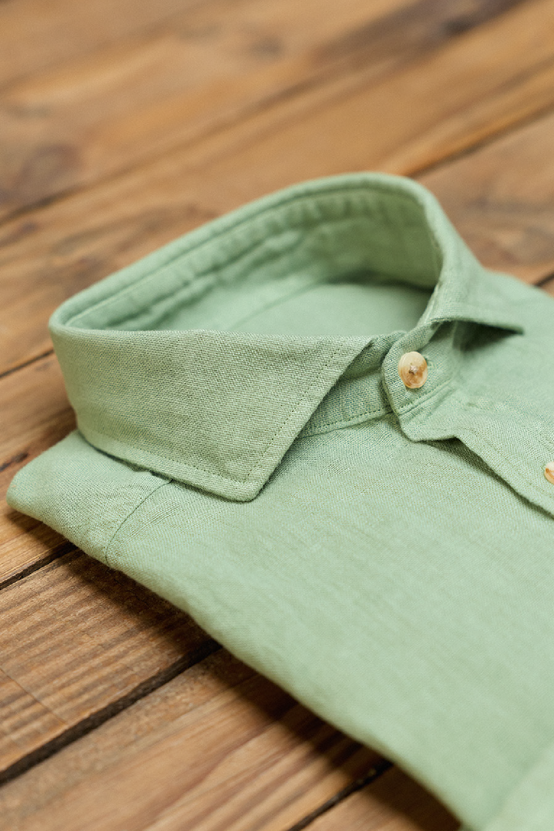 Camisa Clásica 100% Lino Verde Salvia