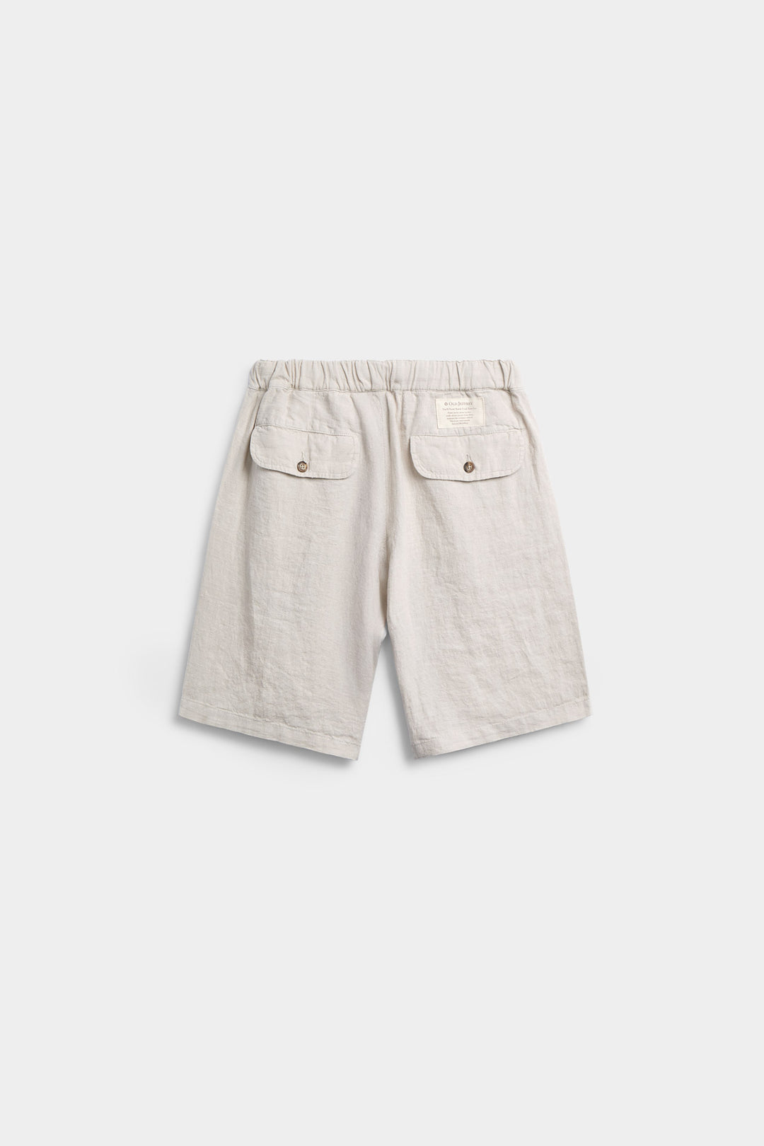 Bermuda Lino Cintura Cordón Blanco Hueso