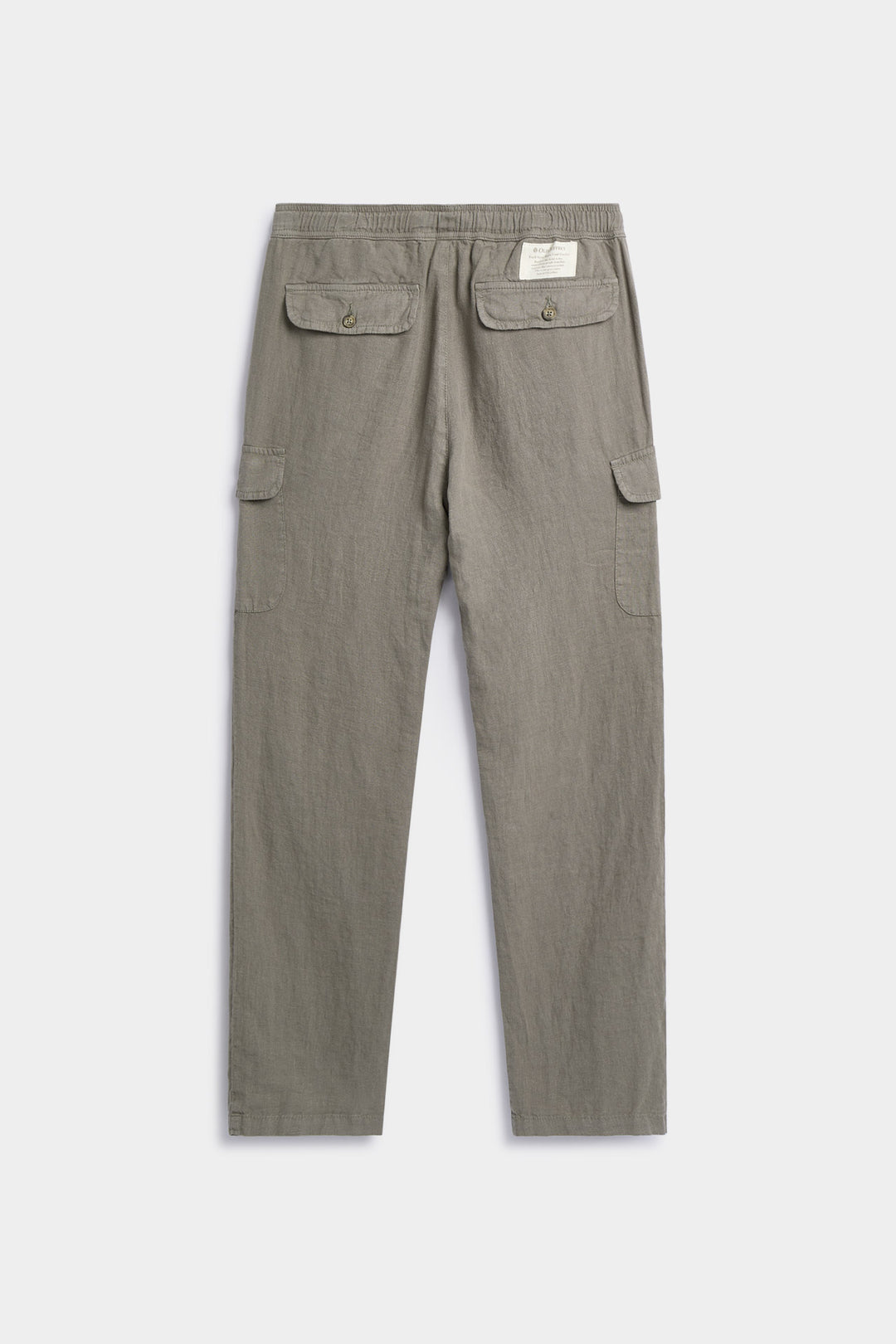 Calça cargo de linho verde com cordão na cintura