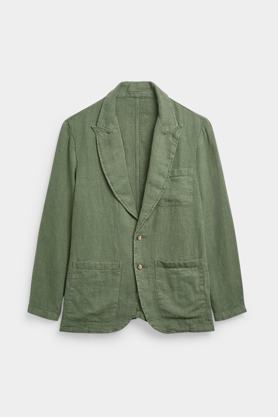 Unstructured Organic Linen Hunting Green Blazer
