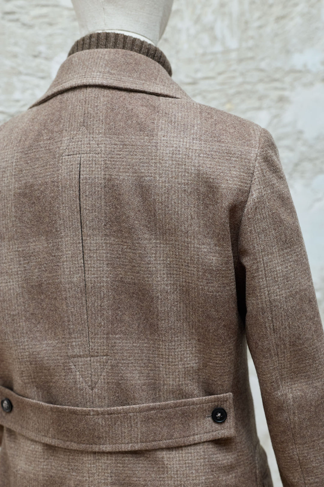 Abrigo Cruzado Príncipe de Gales Beige