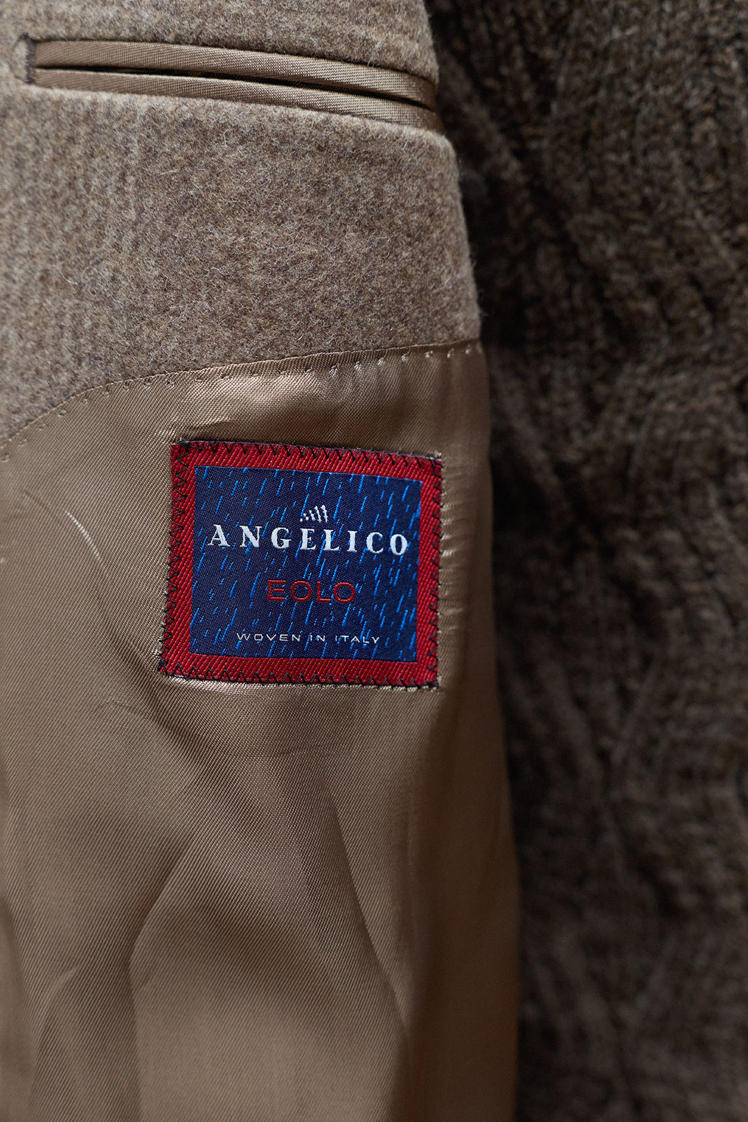 Abrigo Cruzado Príncipe de Gales Beige