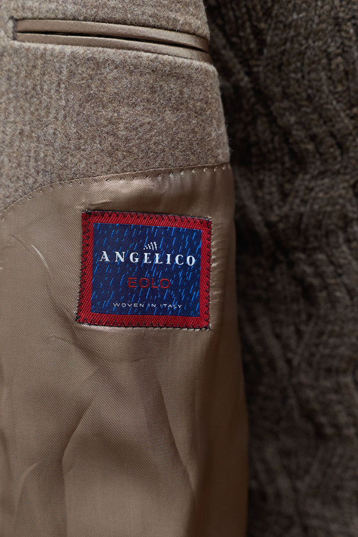 Abrigo Cruzado Príncipe de Gales Beige