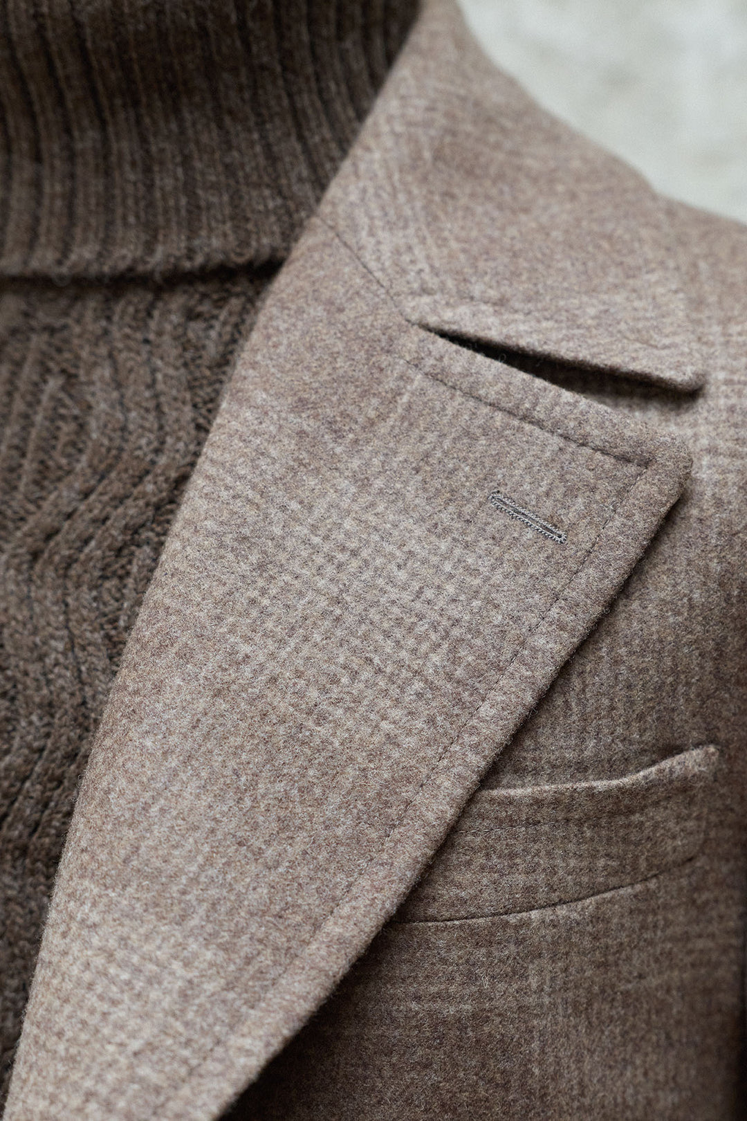 Abrigo Cruzado Príncipe de Gales Beige