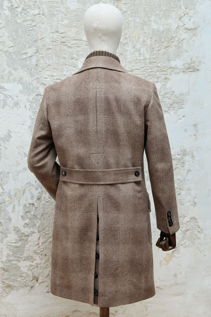 Abrigo Cruzado Príncipe de Gales Beige