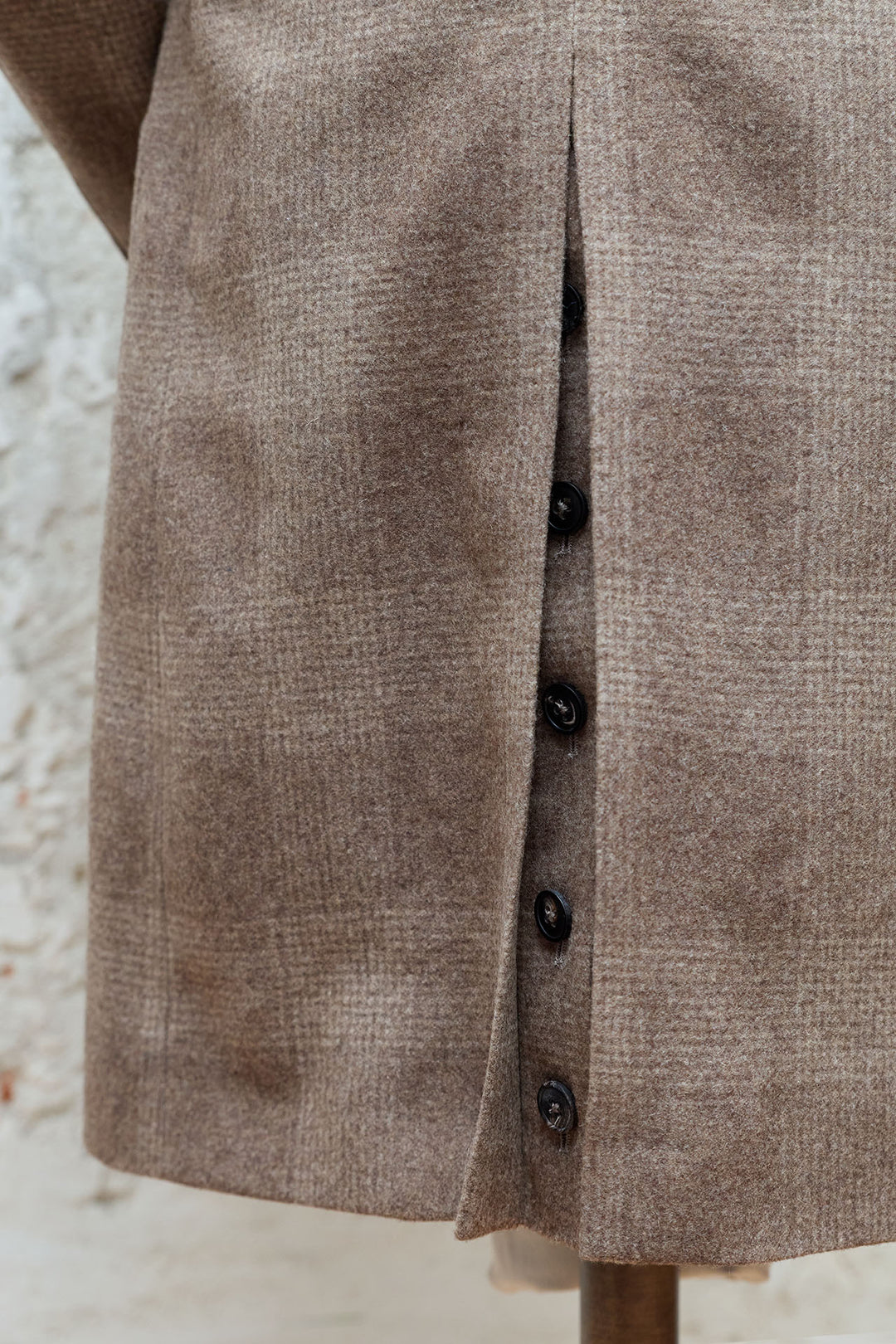 Abrigo Cruzado Príncipe de Gales Beige