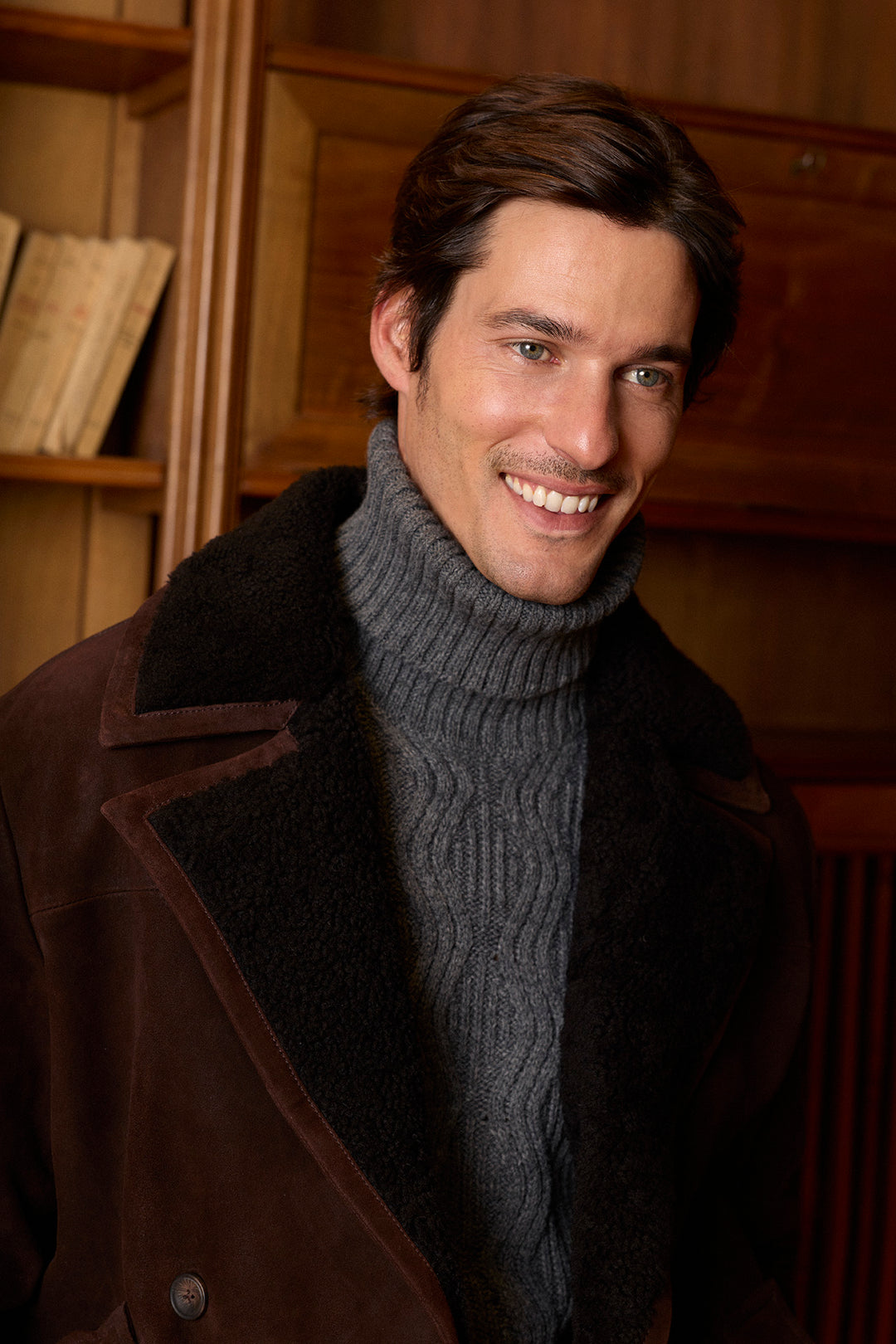 Chocolate Brown Nubuck Suede Coat