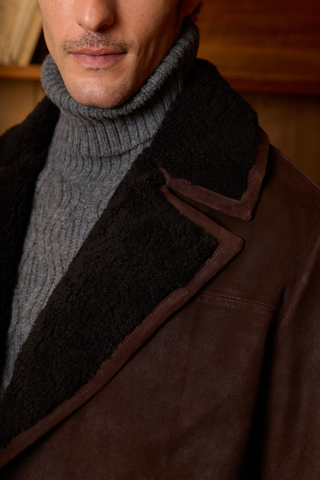 Chocolate Brown Nubuck Suede Coat