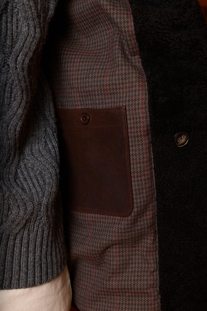 Chocolate Brown Nubuck Suede Coat