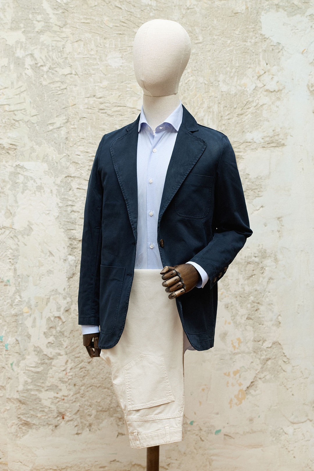 Blazer azul marinho desestruturado 100% algodão