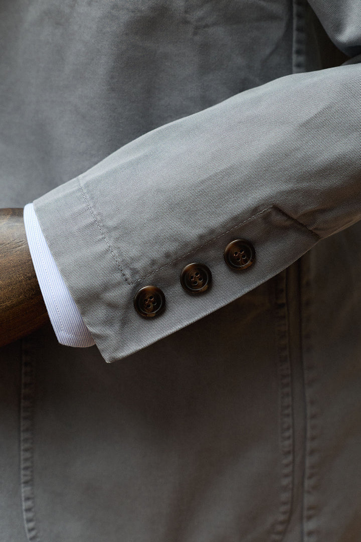 Blazer cinza aço desestruturado 100% algodão