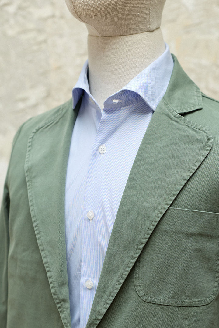 Jaqueta de caça verde desestruturada 100% algodão