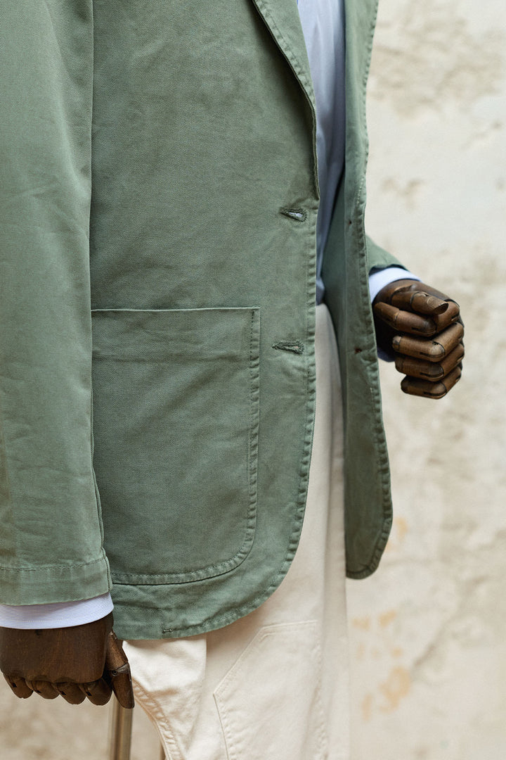 Jaqueta de caça verde desestruturada 100% algodão