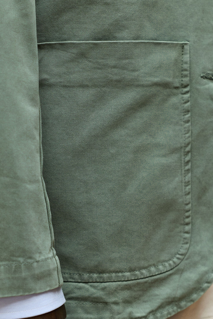 Jaqueta de caça verde desestruturada 100% algodão