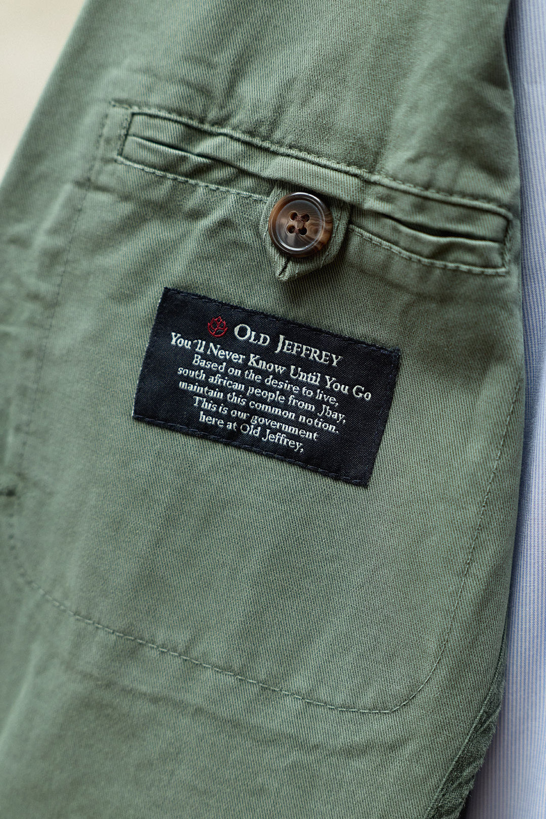 Jaqueta de caça verde desestruturada 100% algodão