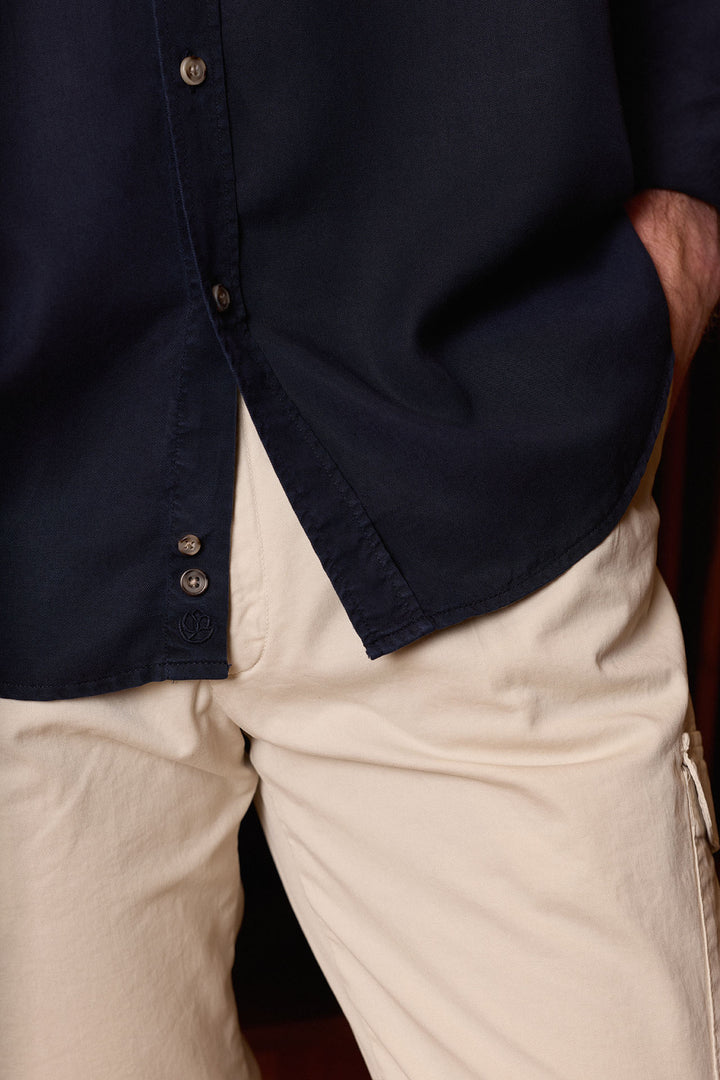 Camisa Algodón 2 Bolsillos Azul Marino