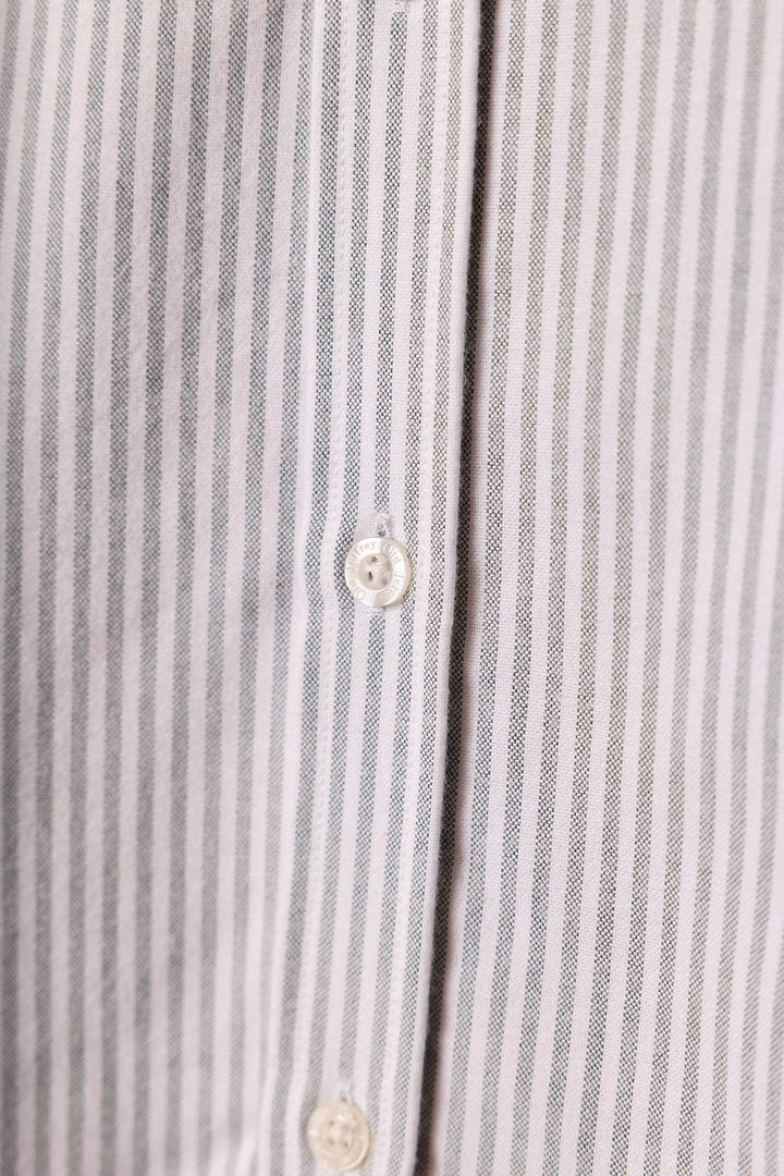 Camisa Algodón Perchado Rayas Verdes