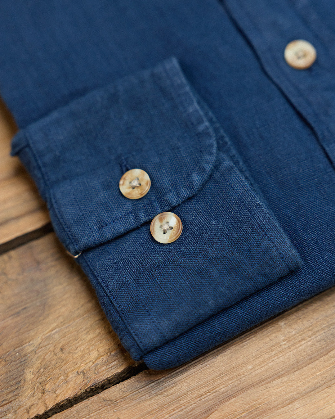 Camisa Clásica 100% Lino Marino