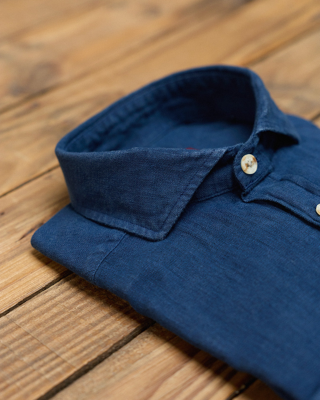 Camisa Clásica 100% Lino Marino