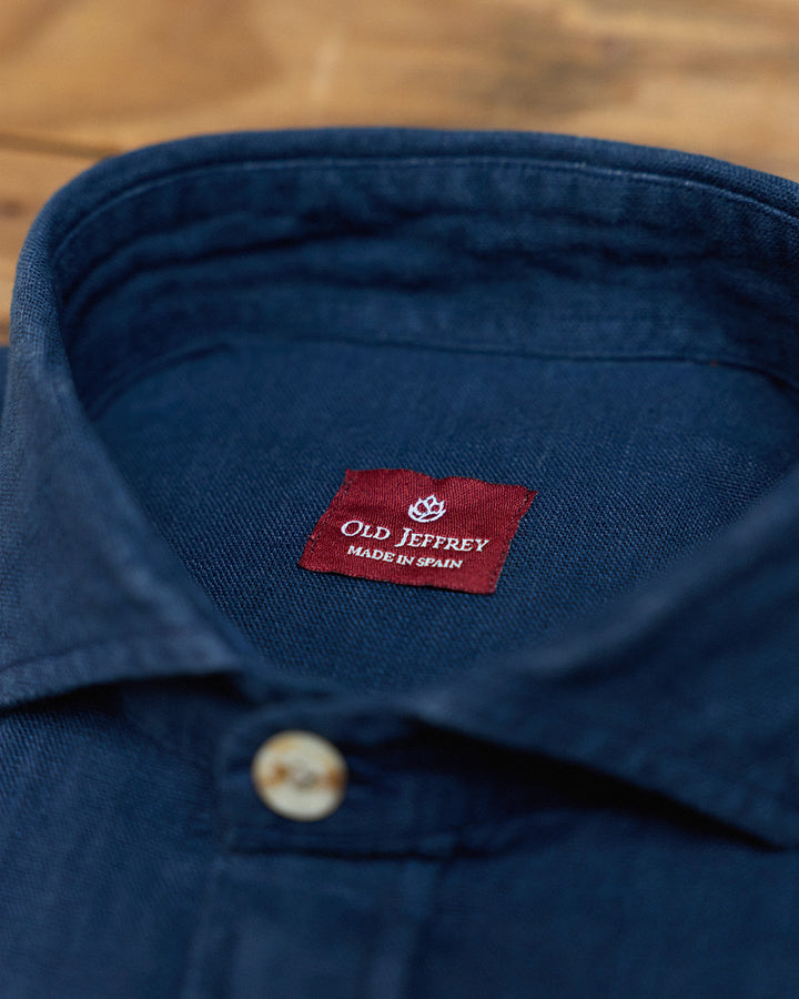 Camisa Clásica 100% Lino Marino