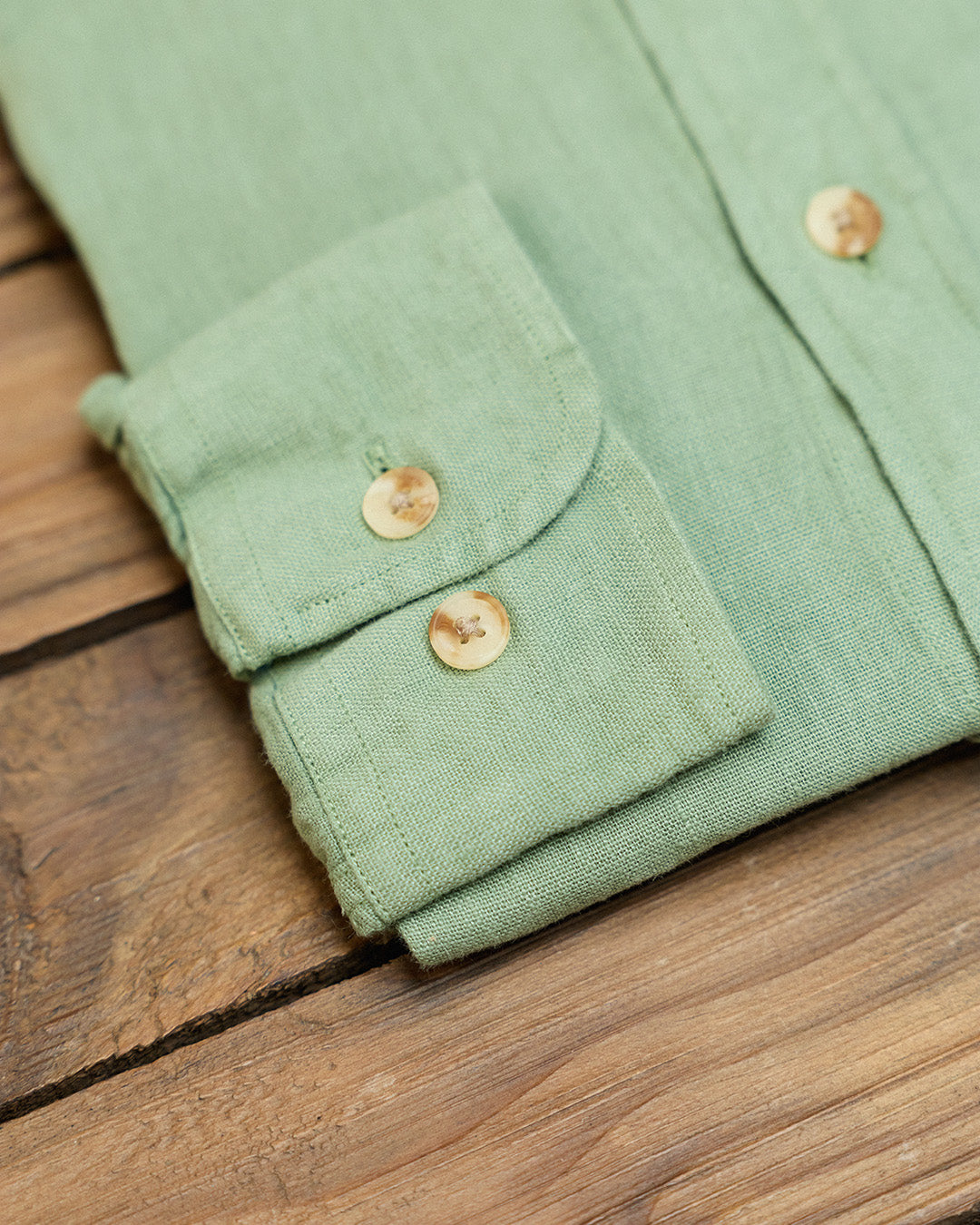 Camisa Clásica 100% Lino Verde Salvia