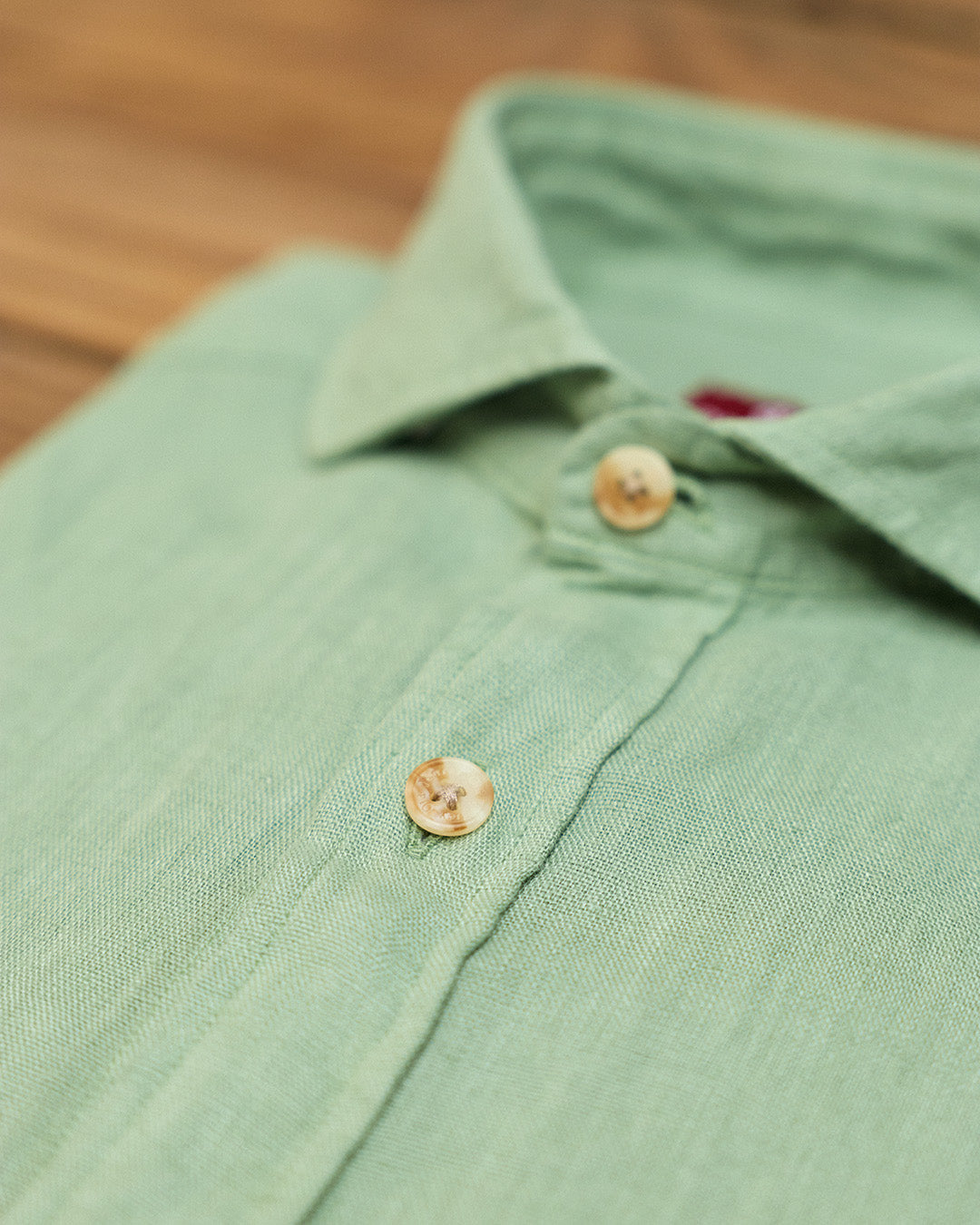 Camisa Clásica 100% Lino Verde Salvia