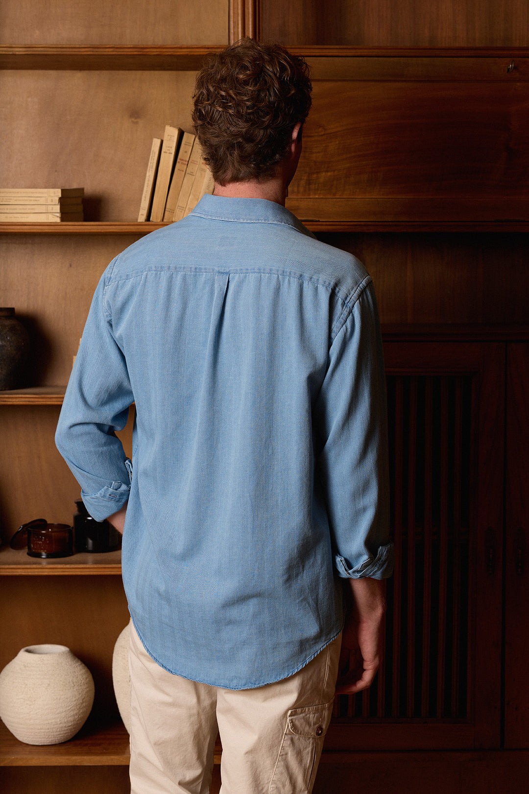 Camisa Denim Espiga 2 Bolsillos