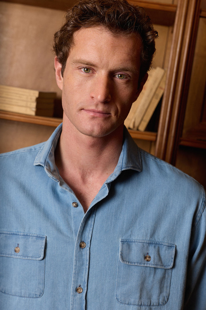 Camisa Denim Espiga 2 Bolsillos