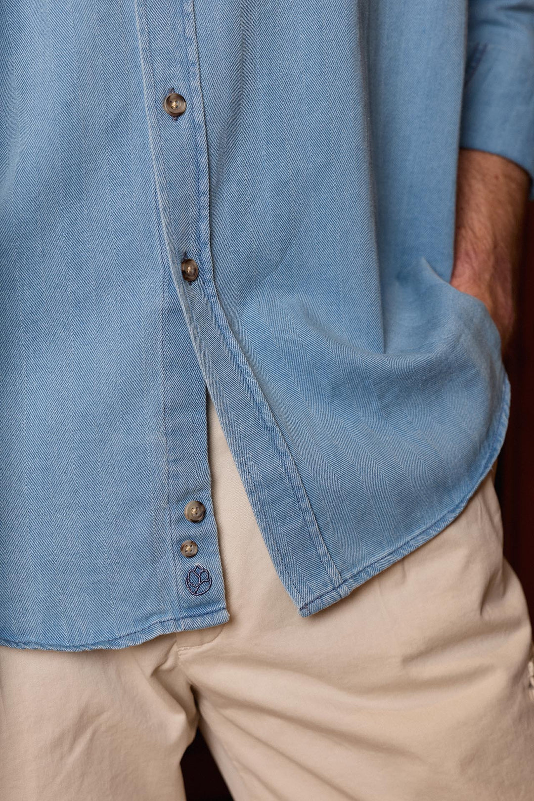 Camisa Denim Espiga 2 Bolsillos