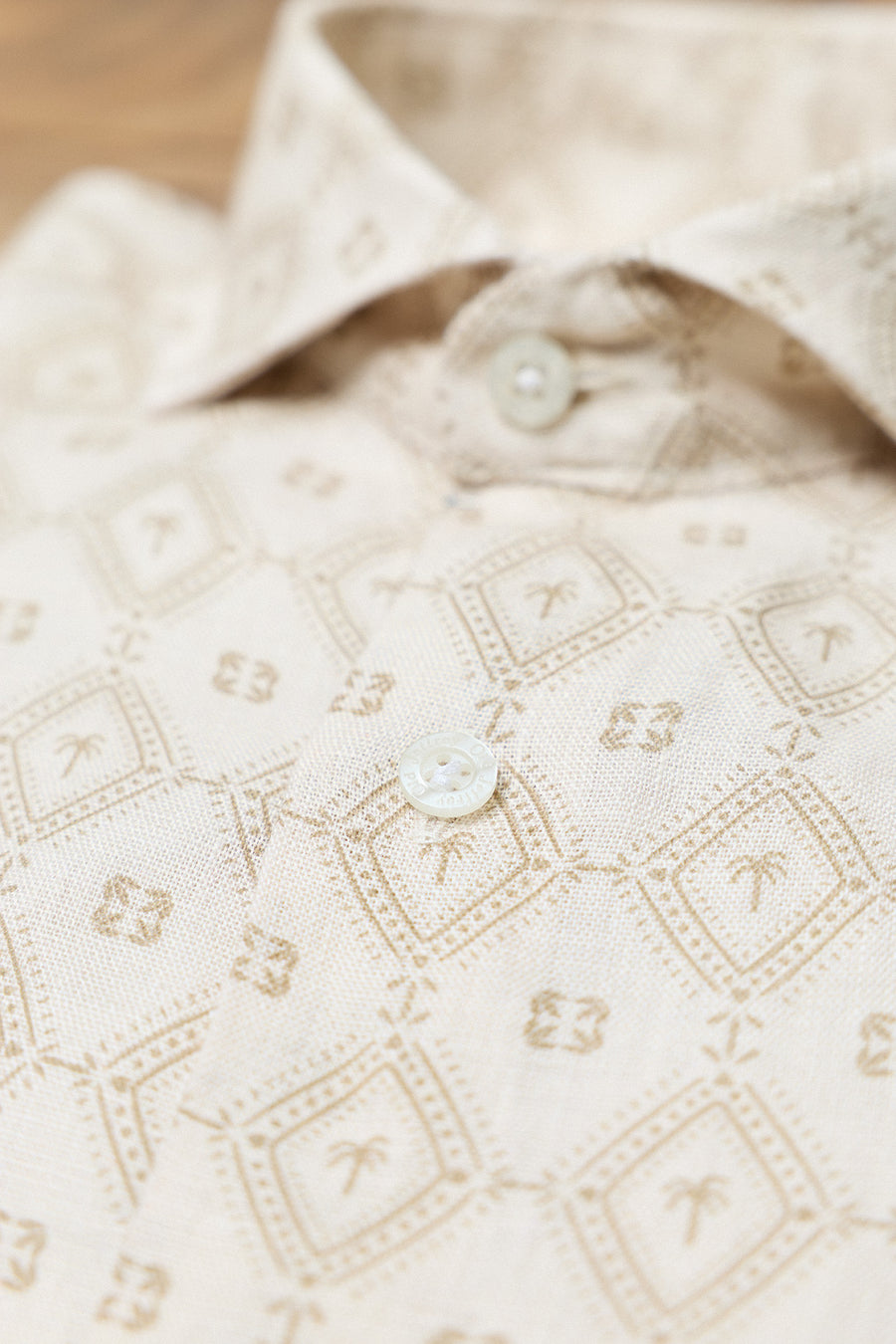 Camisa Lino Palm Blanca