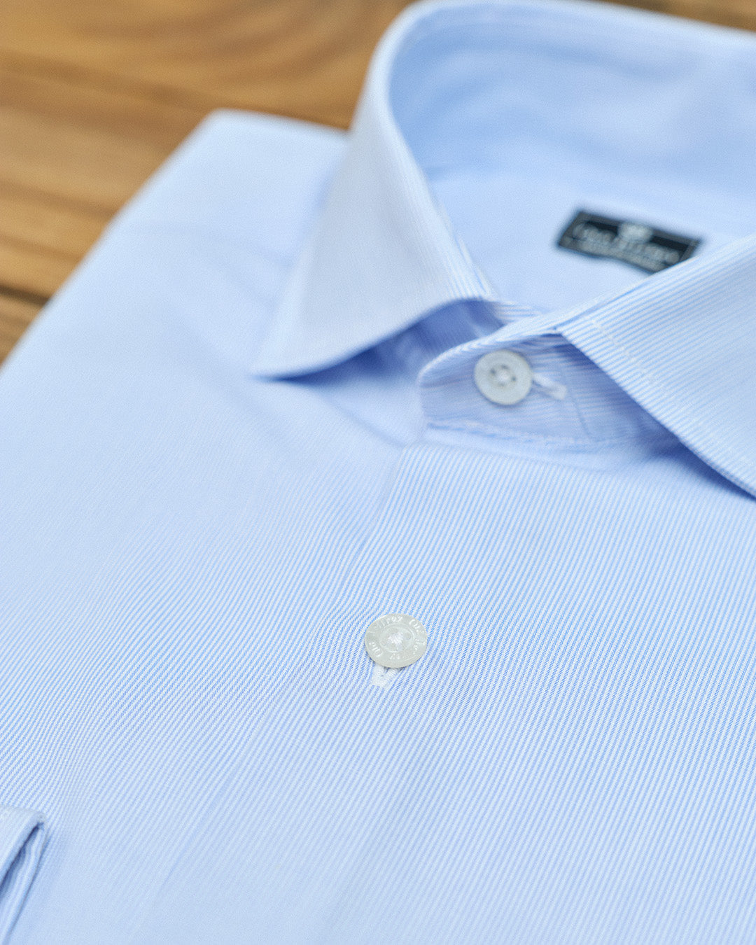 Blue Striped Dress Shirt Without Cufflinks