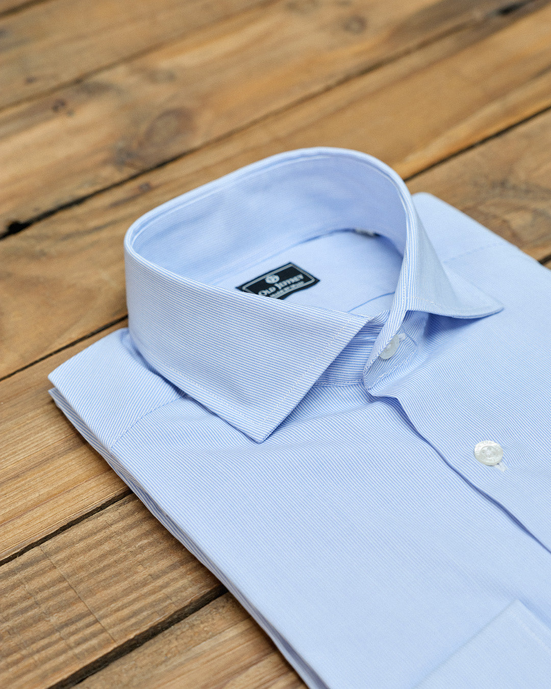 Blue Striped Dress Shirt Without Cufflinks
