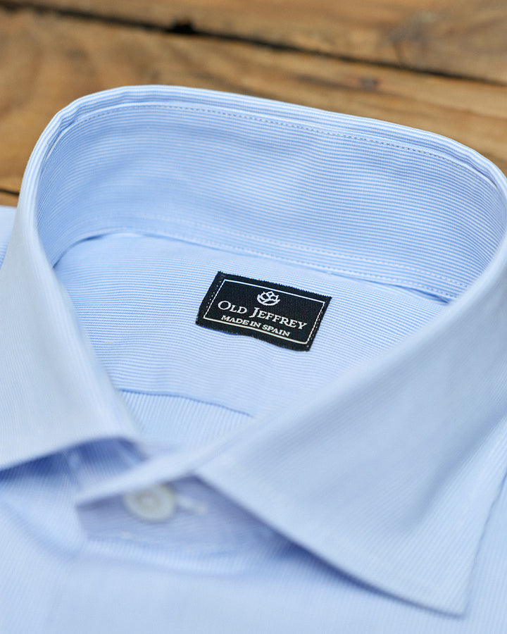 Blue Striped Dress Shirt Without Cufflinks