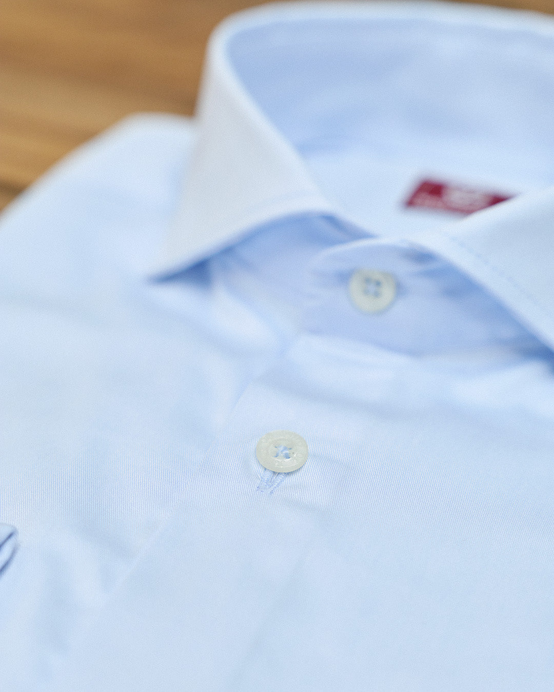 Camisa Vestir Azul Celeste Liso Con Gemelos