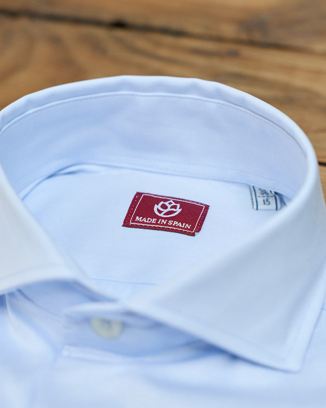 Camisa Vestir Azul Celeste Liso Con Gemelos