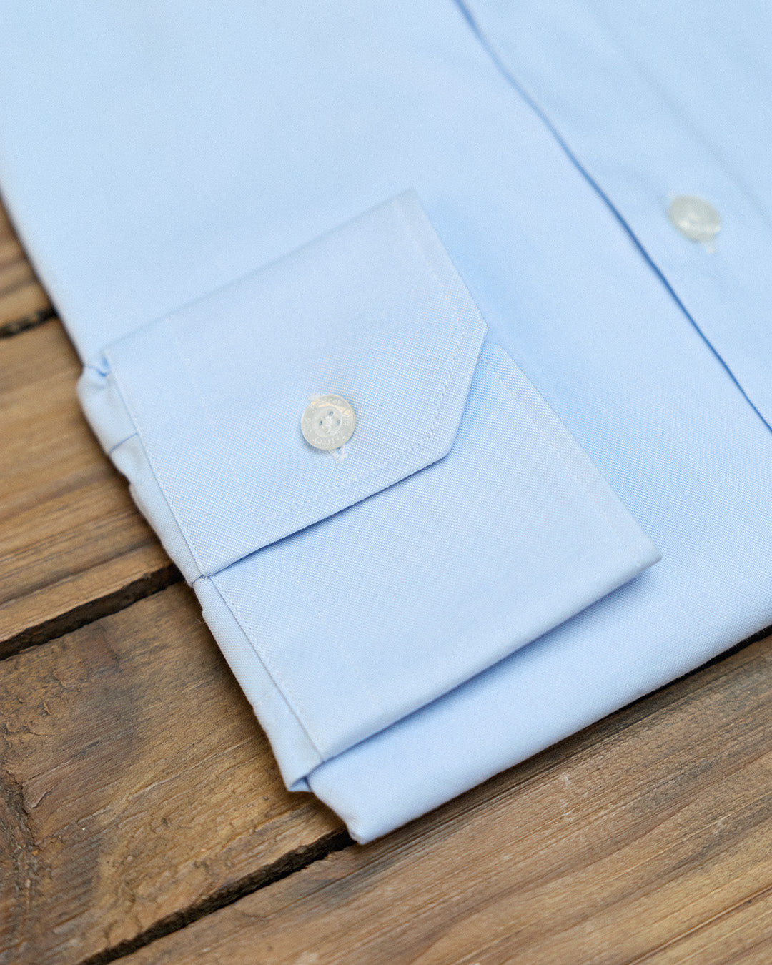 Camisa Vestir Azul Celeste Liso Sin Gemelos