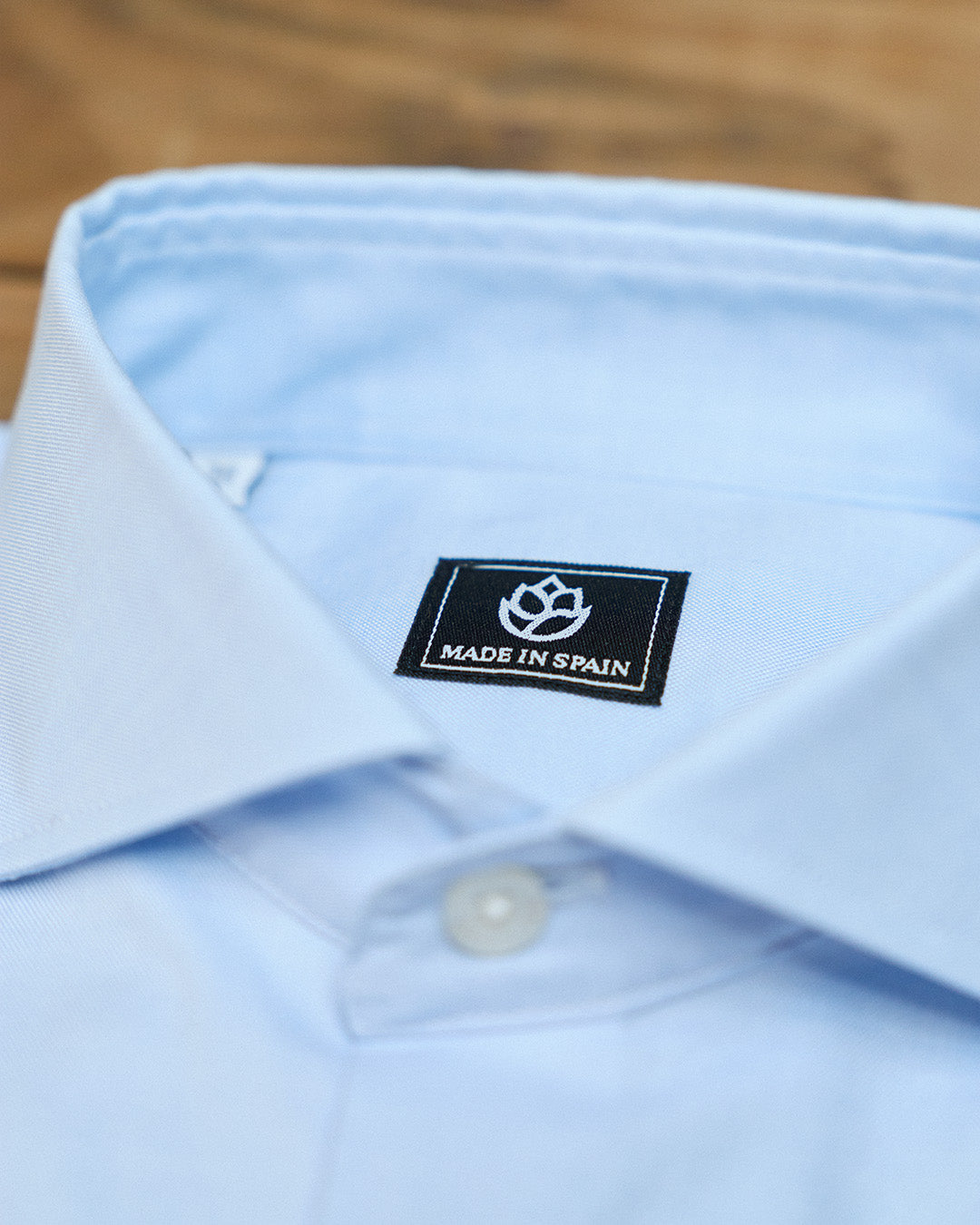 Camisa Vestir Azul Celeste Liso Sin Gemelos