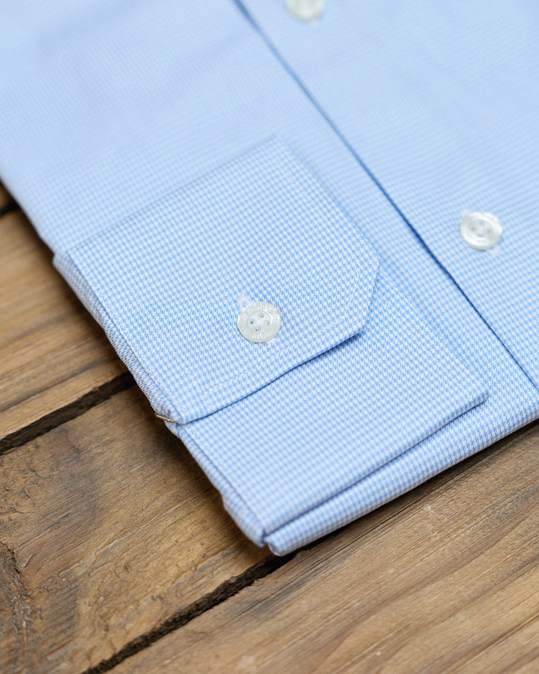 Light Blue Houndstooth Dress Shirt WITHOUT Cufflinks