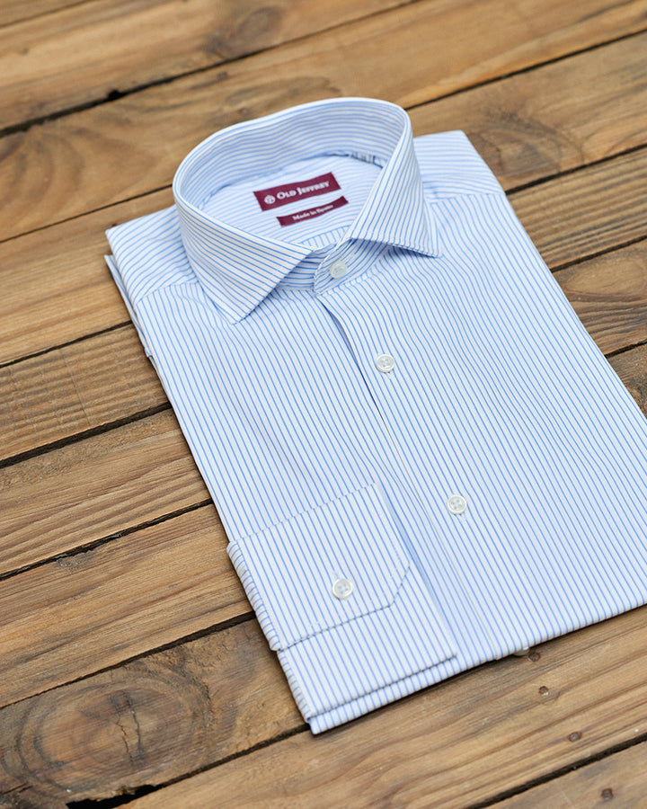 Light Blue Stripe Dress Shirt WITHOUT Cufflinks