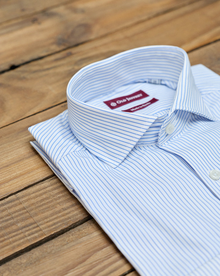Light Blue Stripe Dress Shirt WITHOUT Cufflinks